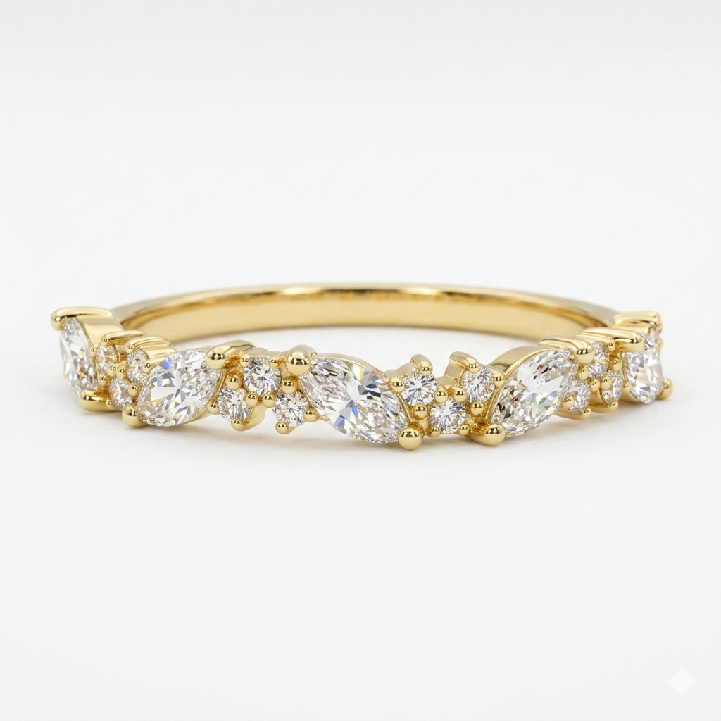 0.400ct  Vintage Marquise Lab-Grown wedding band