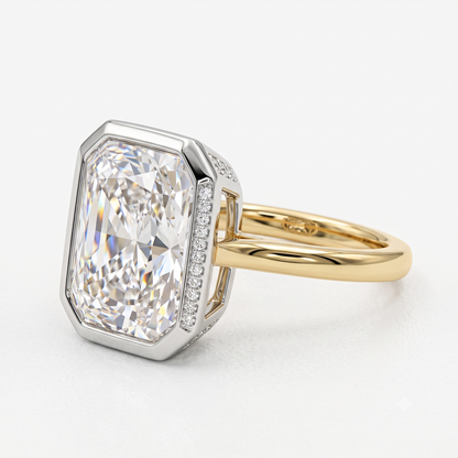 1.00ct Radiant Cut Lab Grown Diamond Modern Halo Engagement Ring