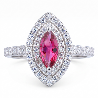 0.50TCW Marquise Cut Pink Diamond Engagement Ring