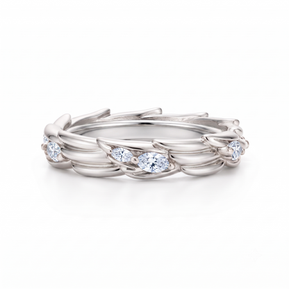 0.750 ct  Marquise Cut Lab Grown Diamond Unique Wedding Band