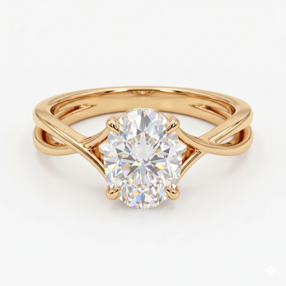 1.50ct Oval cut  Solitaire Natural Diamond Engagement Ring