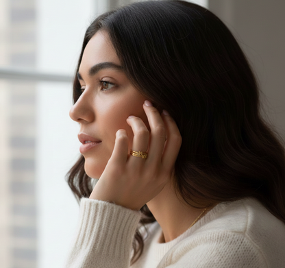 Custom Initial Ring – Personalized Letter Gold Ring