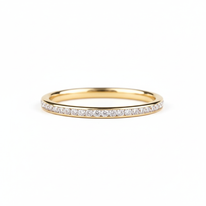 0.180Ct Lab-Grown Wedding Band Channel Set Diamond Ring