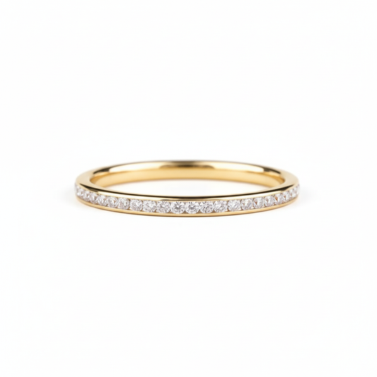 0.180Ct Moissanite Wedding Band Channel Set Diamond Ring