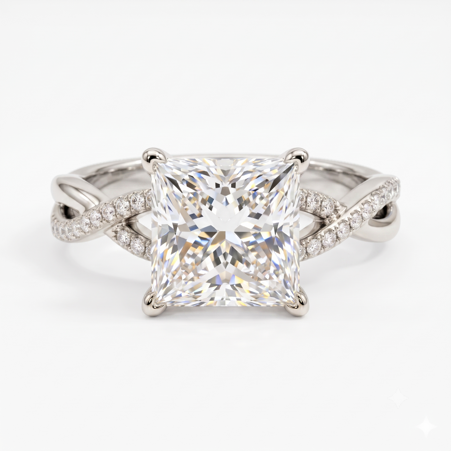 2.0ct Princess cut Twist Lab-Grown engagement ring