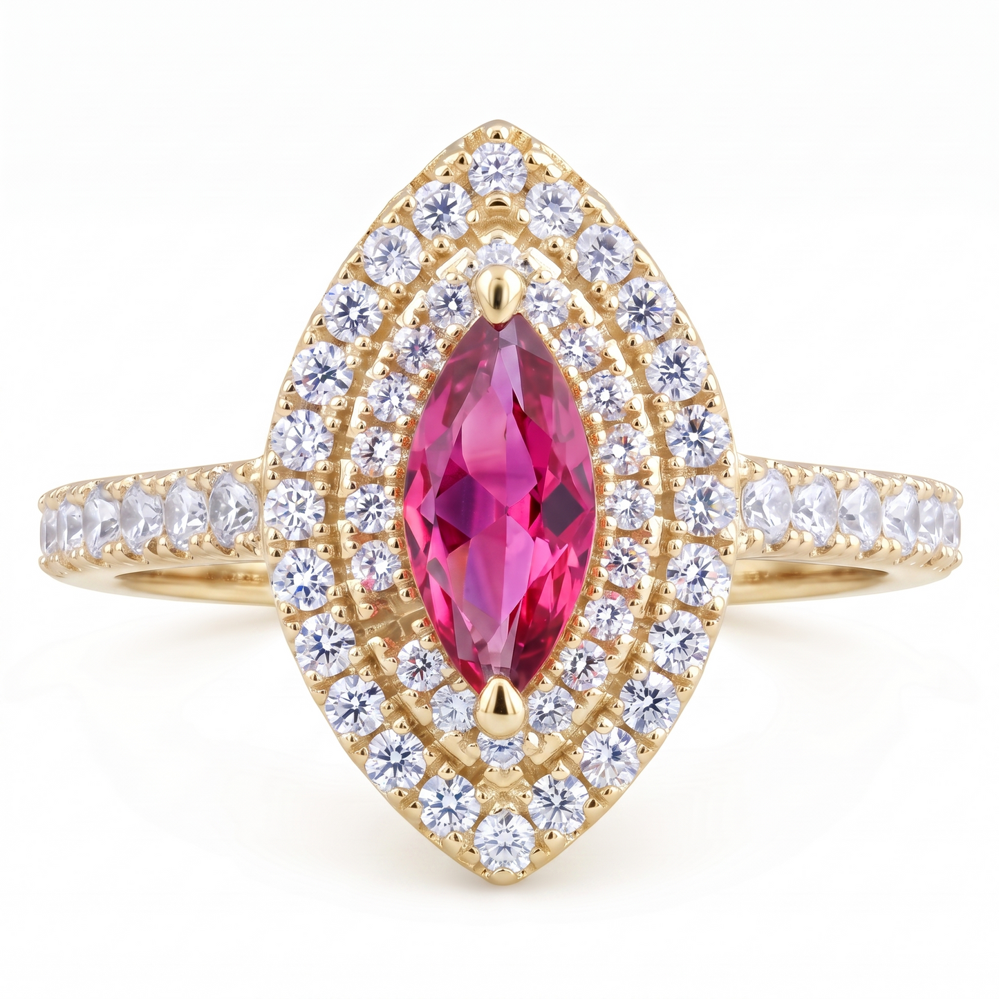 0.50TCW Marquise Cut Pink Diamond Engagement Ring