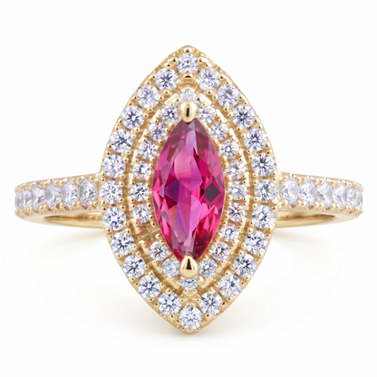 0.50TCW Marquise Cut Pink Diamond Engagement Ring
