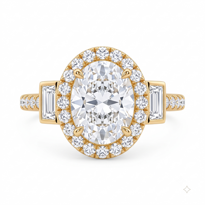 oval with halo engagement ring​

