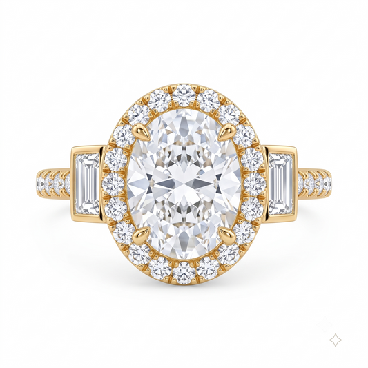 oval with halo engagement ring​

