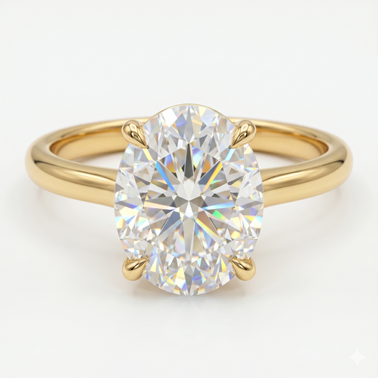 8.00ct Oval Cut Hidden halo Lab-Grown Engagement Ring