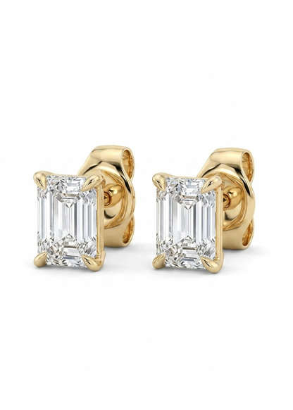 4 ct Emerald-Cut Lab-Grown Diamond Stud Earrings