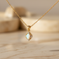 14K Gold Oval Opal Pendant Necklace – Dainty Jewelry