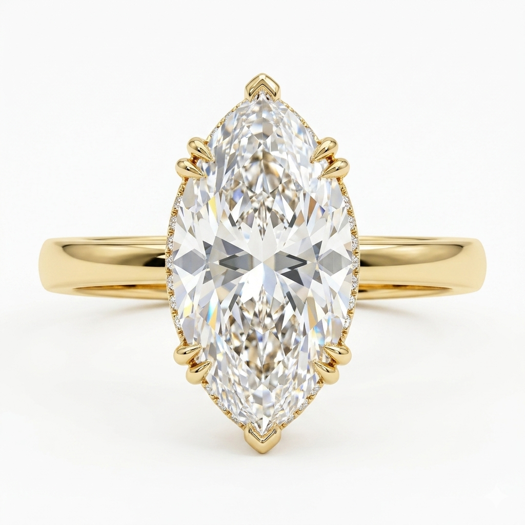 2.10 CT Marquise Cut Lab-Grown Engagement Ring