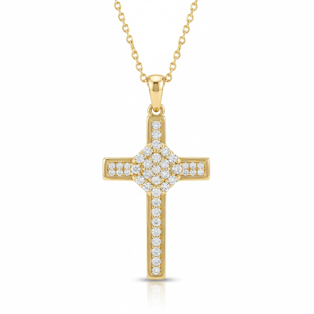0.700ct lab grown Cross Necklace
