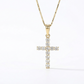 0.440 ct 14K White Gold Dainty Moissanite Cross Pendant Necklace