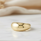 Solid 14K Gold Dome Band – Chunky Gold Dome Ring