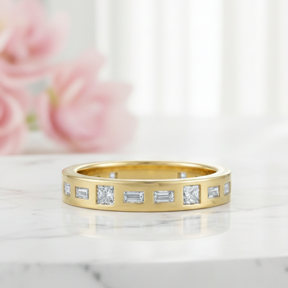 1.02Ct Baguette Princess Cut Wedding Ring