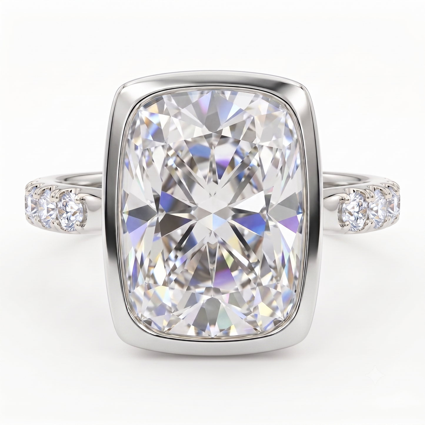 4.00ct Radiant Cut Lab-Grown Bezel Set Solitaire ring