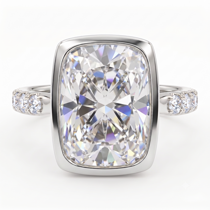 4.00ct Radiant Cut Lab-Grown Bezel Set Solitaire ring
