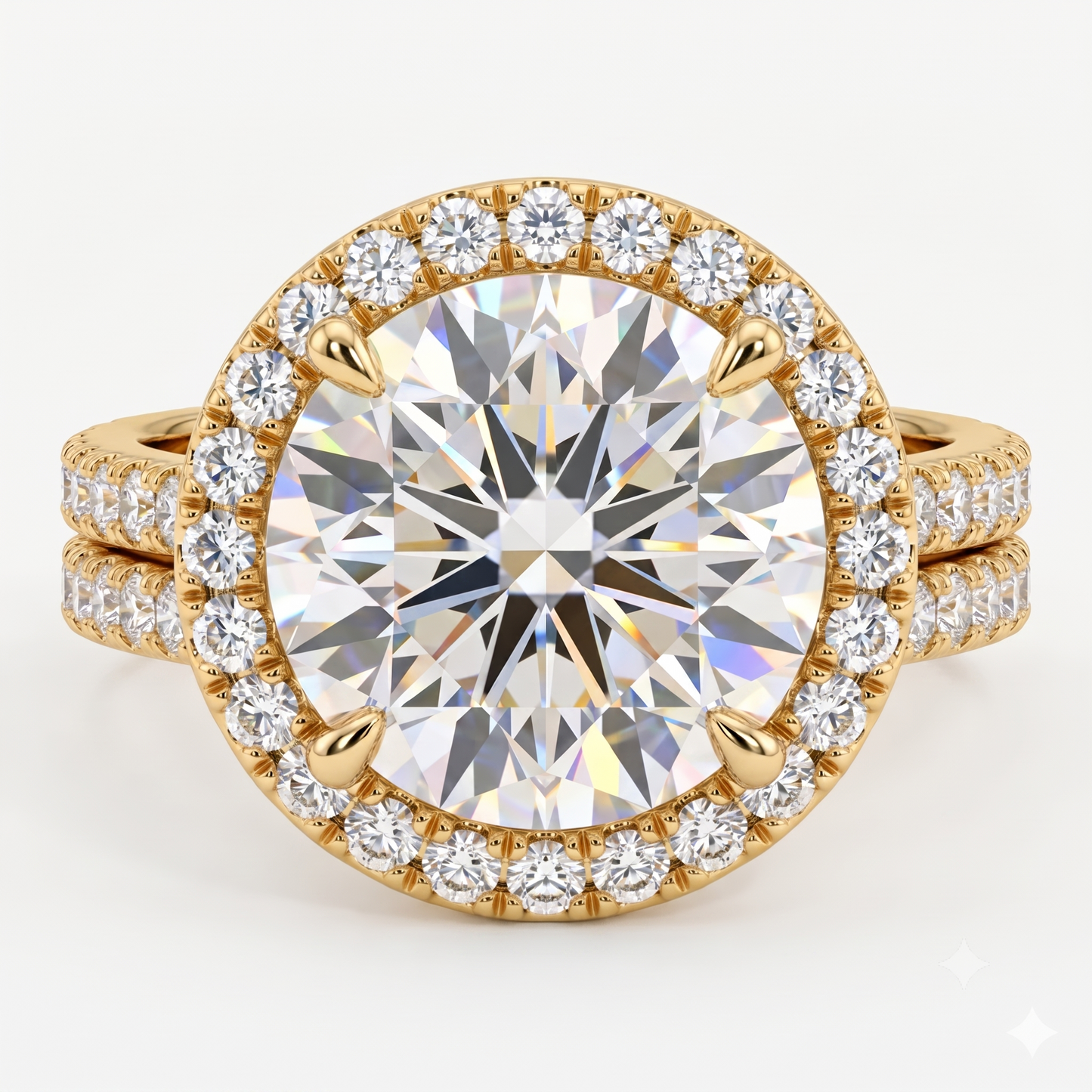 1.00ct Halo Round cut Lab-Grown engagement ring