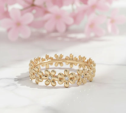 eco-friendly lab-grown diamond floral band