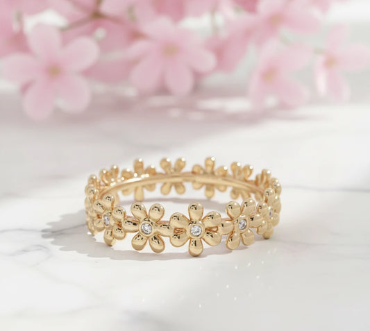 eco-friendly lab-grown diamond floral band