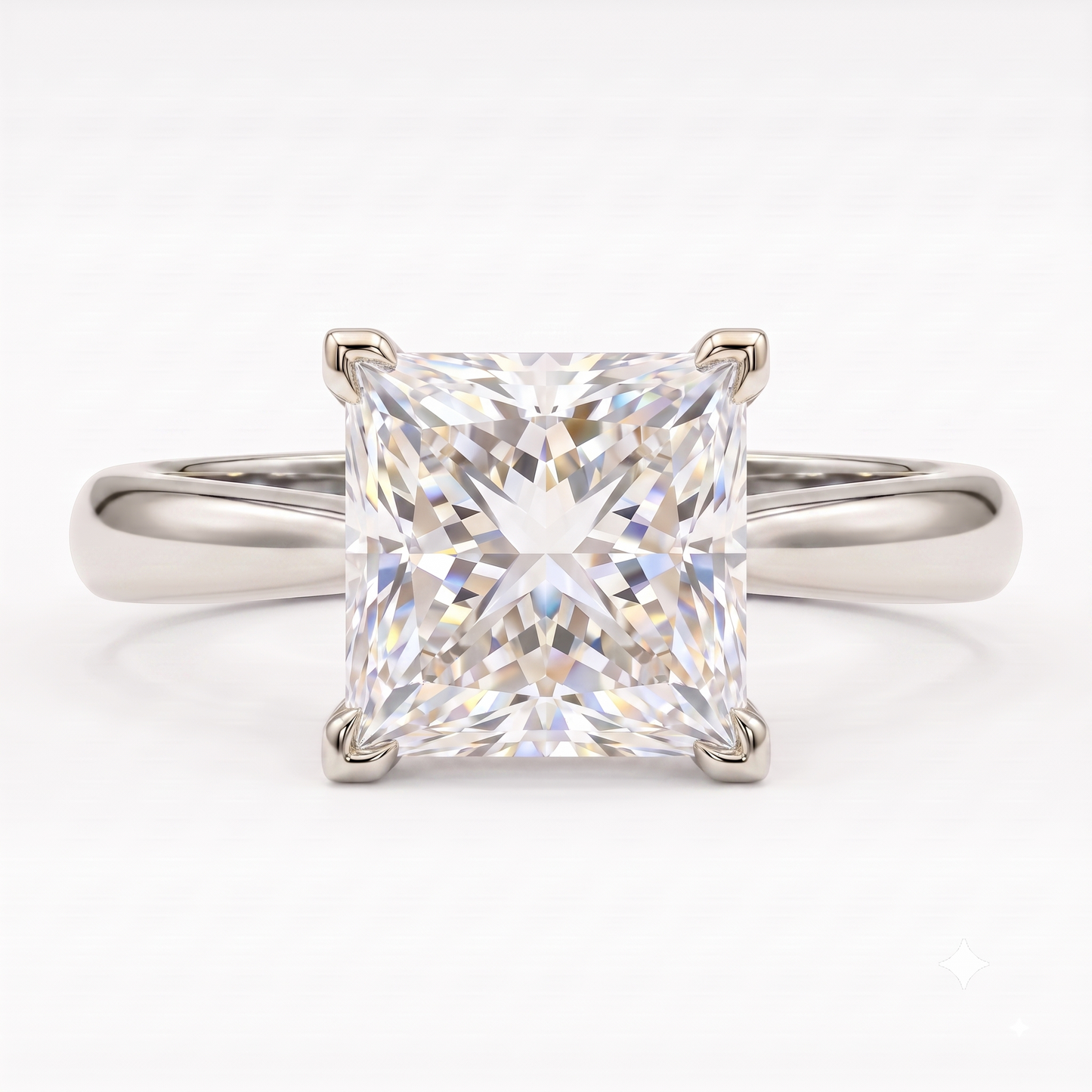 1.00CT Princess Cut Lab Grown Diamond Engagement Ring