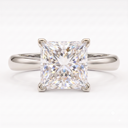 1.00CT Princess Cut Lab Grown Diamond Engagement Ring