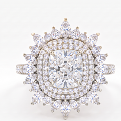 floral lab grown diamond engagement ring