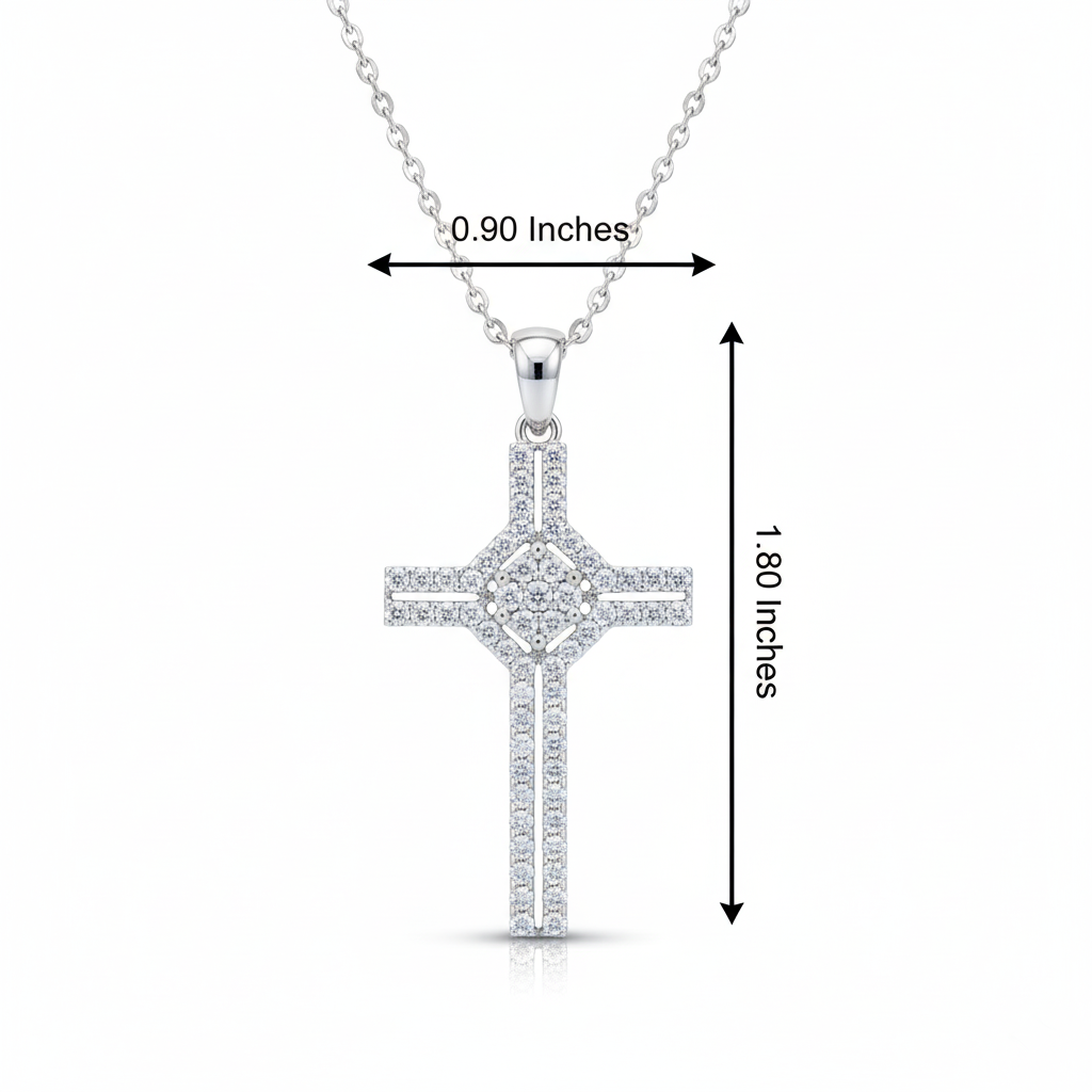 0.700 ct Lab-Grown Cross Necklace