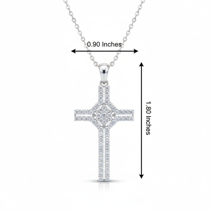 0.700 ct Lab-Grown Cross Necklace