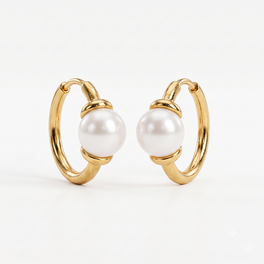 pearl huggie earrings​

