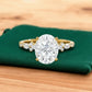 2.800 ct Vintage Oval Engagement Ring, 14K Solid Yellow Gold