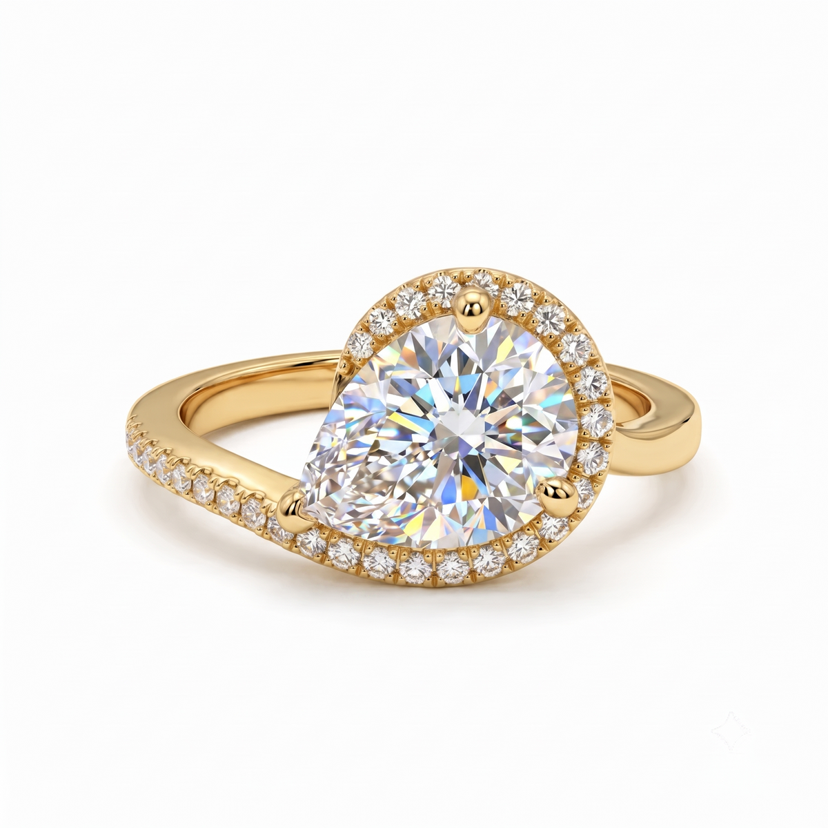 2.00 CT Pear Cut Lab-Grown Engagement Ring