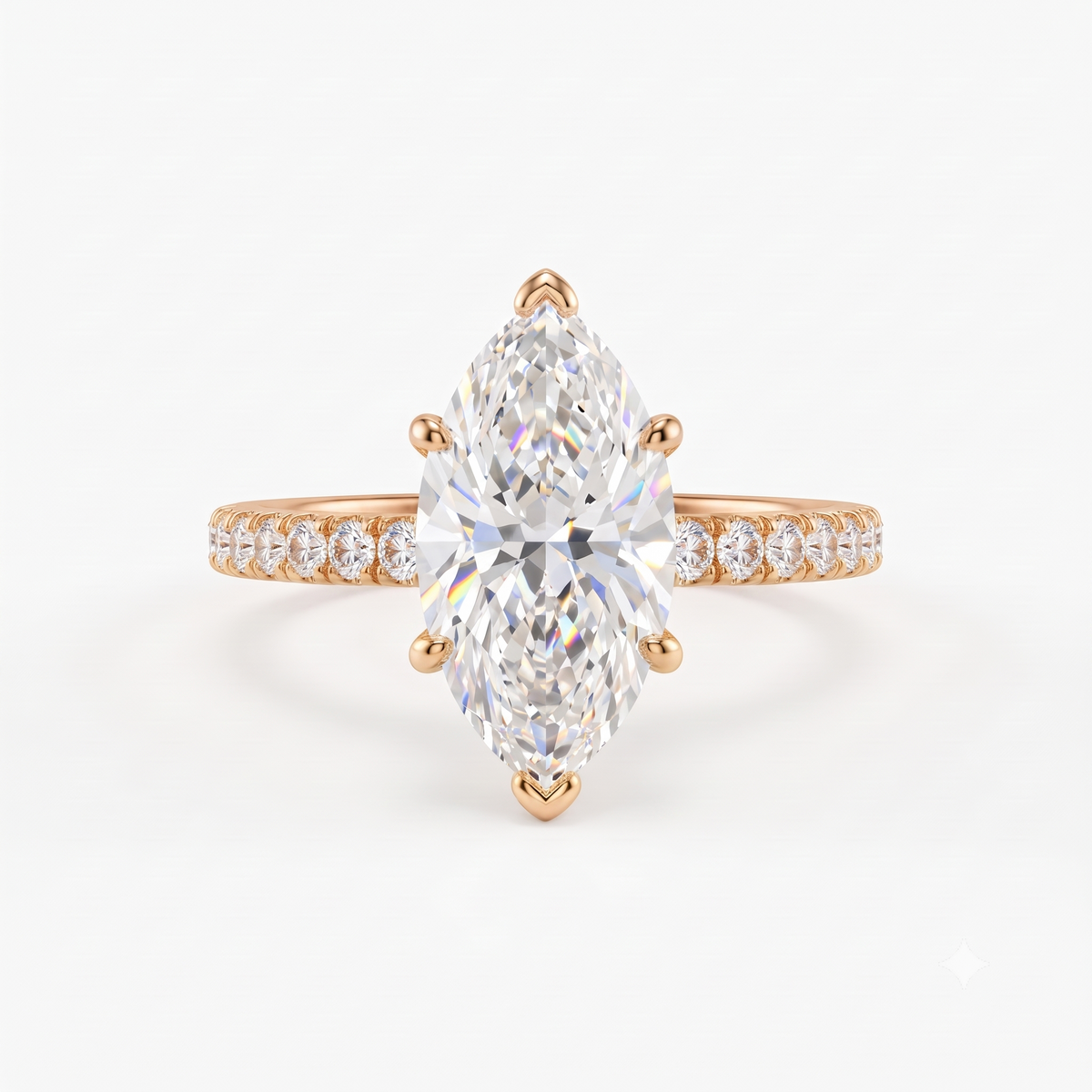 1.00ct Marquise Cut Lab Grown Diamond Unique Engagement Ring