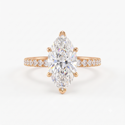 1.00ct Marquise Cut Lab Grown Diamond Unique Engagement Ring