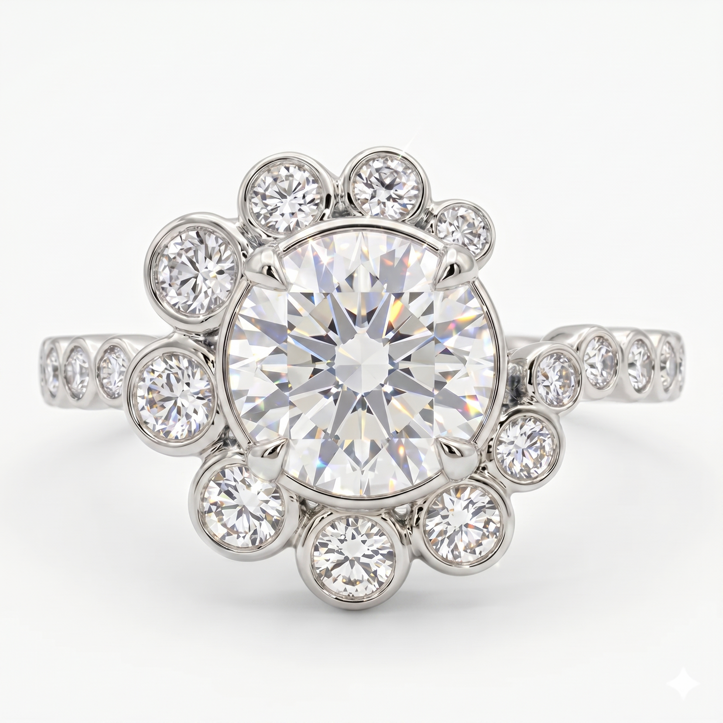 2.50CT Round Cut Lab-Grown Halo Ring