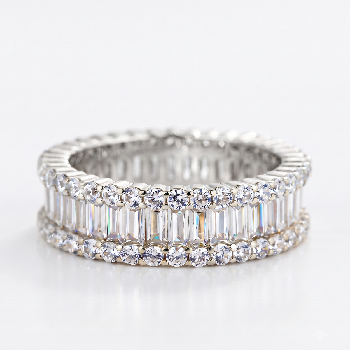 vintage Baguette cut Lab-Grown wedding band