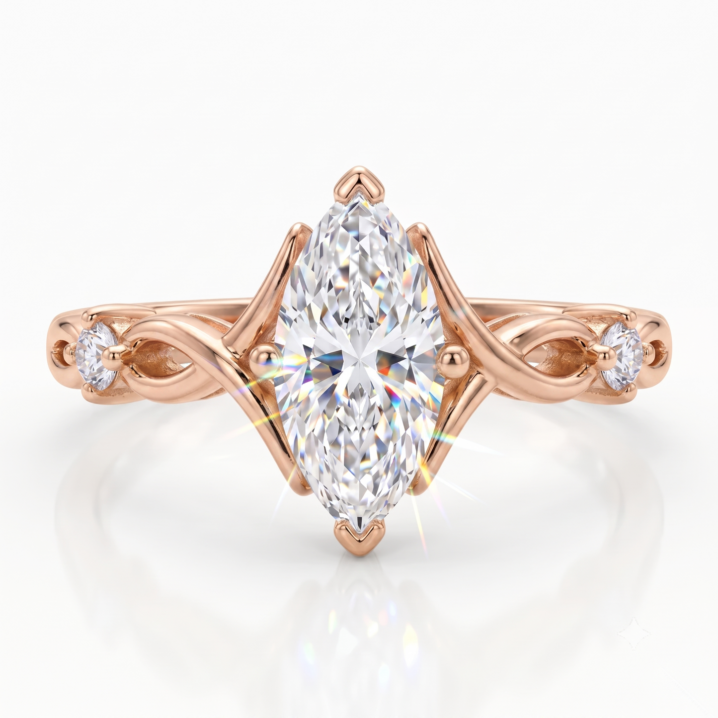 0.536 Ct Marquise Cut Lab Diamond Ring – Engagement Jewelry