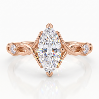 0.536 Ct Marquise Cut Lab Diamond Ring – Engagement Jewelry