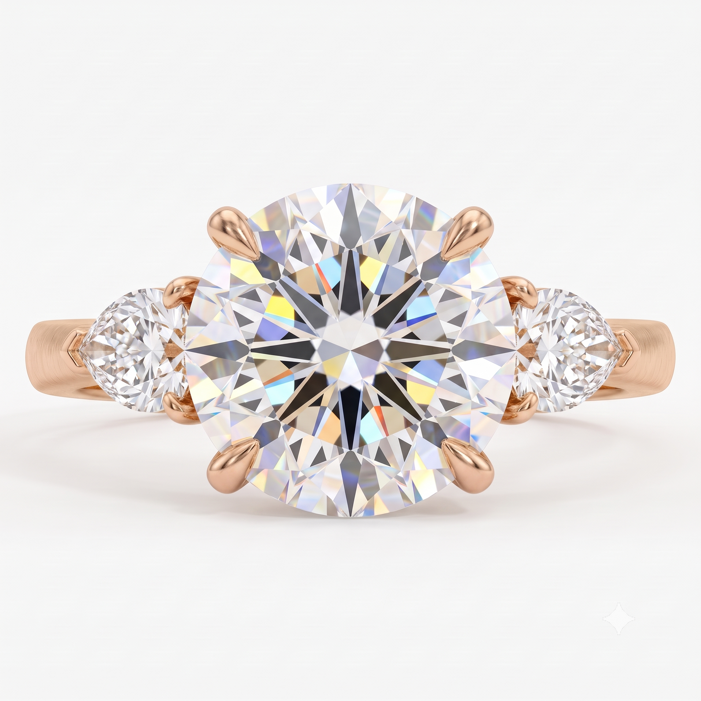 1.40ct Round Cut Lab Grown Diamond Three Stone Engagement Ring