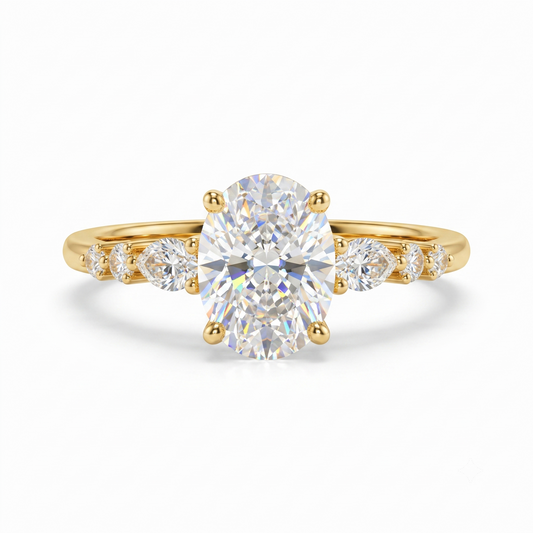 1.35 ct Oval Lab-Grown Diamond Ring | 14K Gold