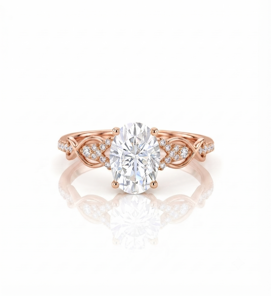 1.25 ct  Oval Lab-Grown  Vintage Diamond Engagement Ring