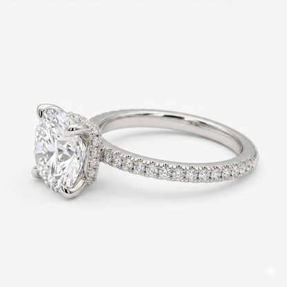 2.150 CT Princess Cut Lab Grown Diamond Engagement Ring, Solitaire Diamond Ring
