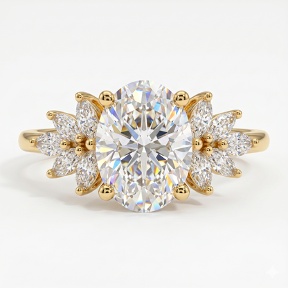 1.250 Ct Oval Lab-Grown Diamond Ring – Elegant Engagement Piece