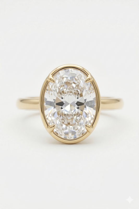 1.50CT Oval Cut Moissanite Engagement Ring