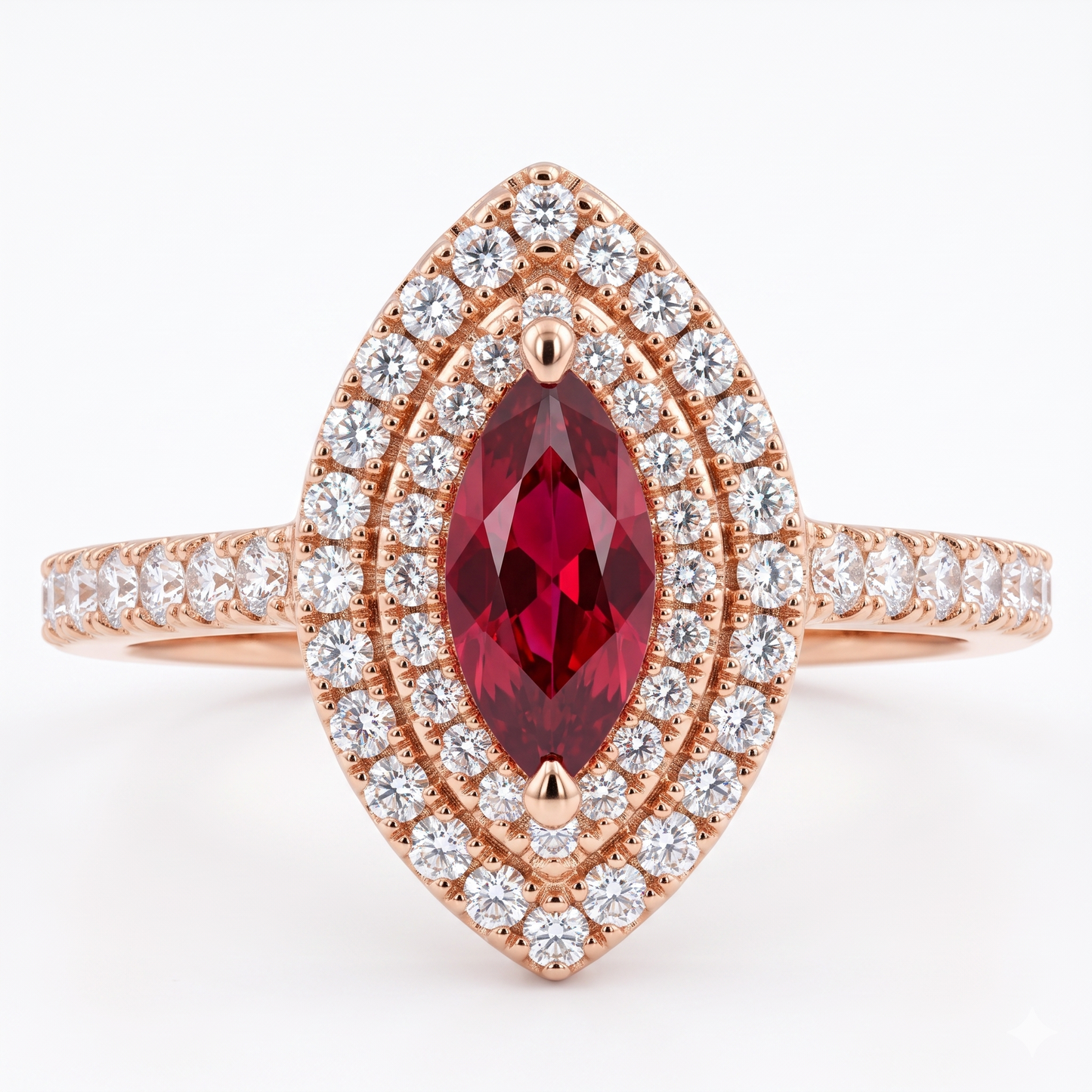 0.50TCW Marquise Cut Pink Diamond Engagement Ring