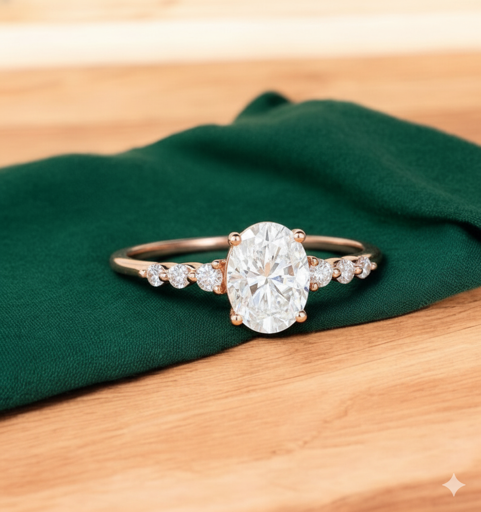 1.660CT Oval Lab Grown Diamond Engagement Ring