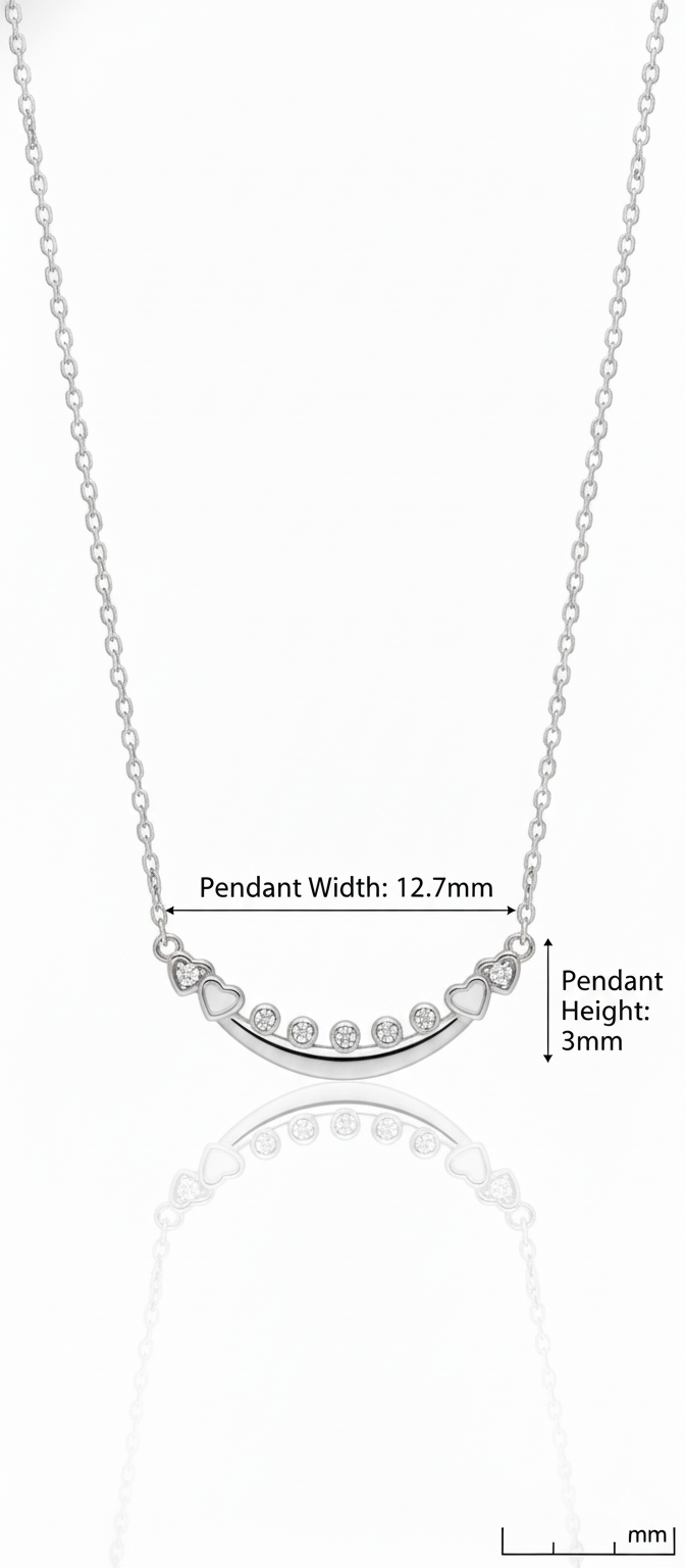 0.080 Ct Curved Bar Lab-Grown Necklace