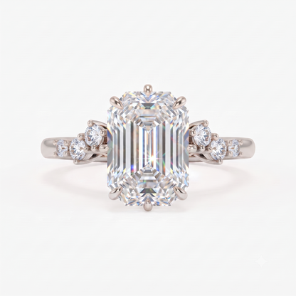 3.00ct Emerald cut moissanite engagement ring